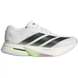 Women's Adizero Boston 13 Running Shoes White / Core Black / Dash Grey Tread Pattern Design hidden lacing shoes