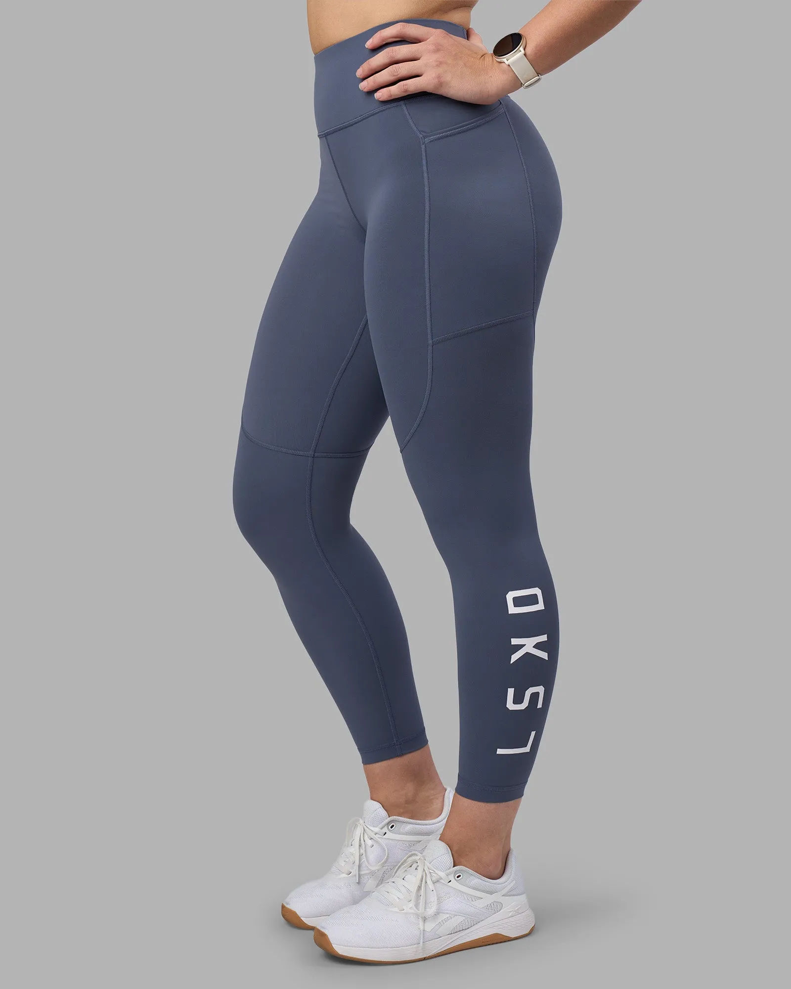 Flexible Motion Minimal Design Rep Ultra High-Rise 7/8 Legging Pockets - Night Shadow-White