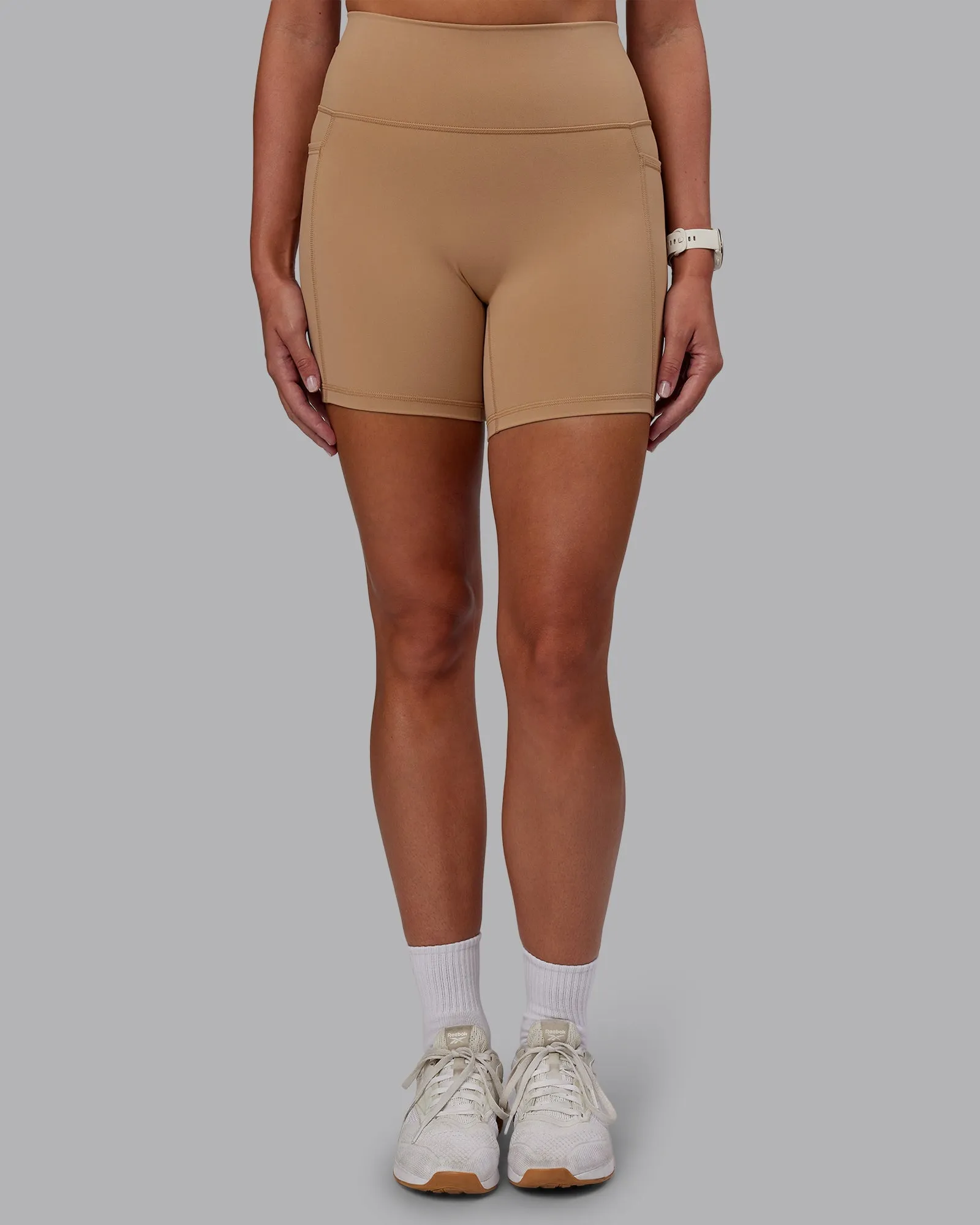 Double Layered Fusion Ultra High-Rise 6" Short Pockets - Warm Smoke