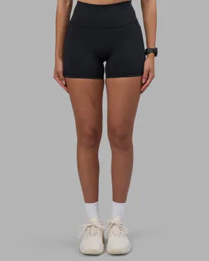 For Teens Daily Routine Fusion High-Rise 4" Short Pockets - Black