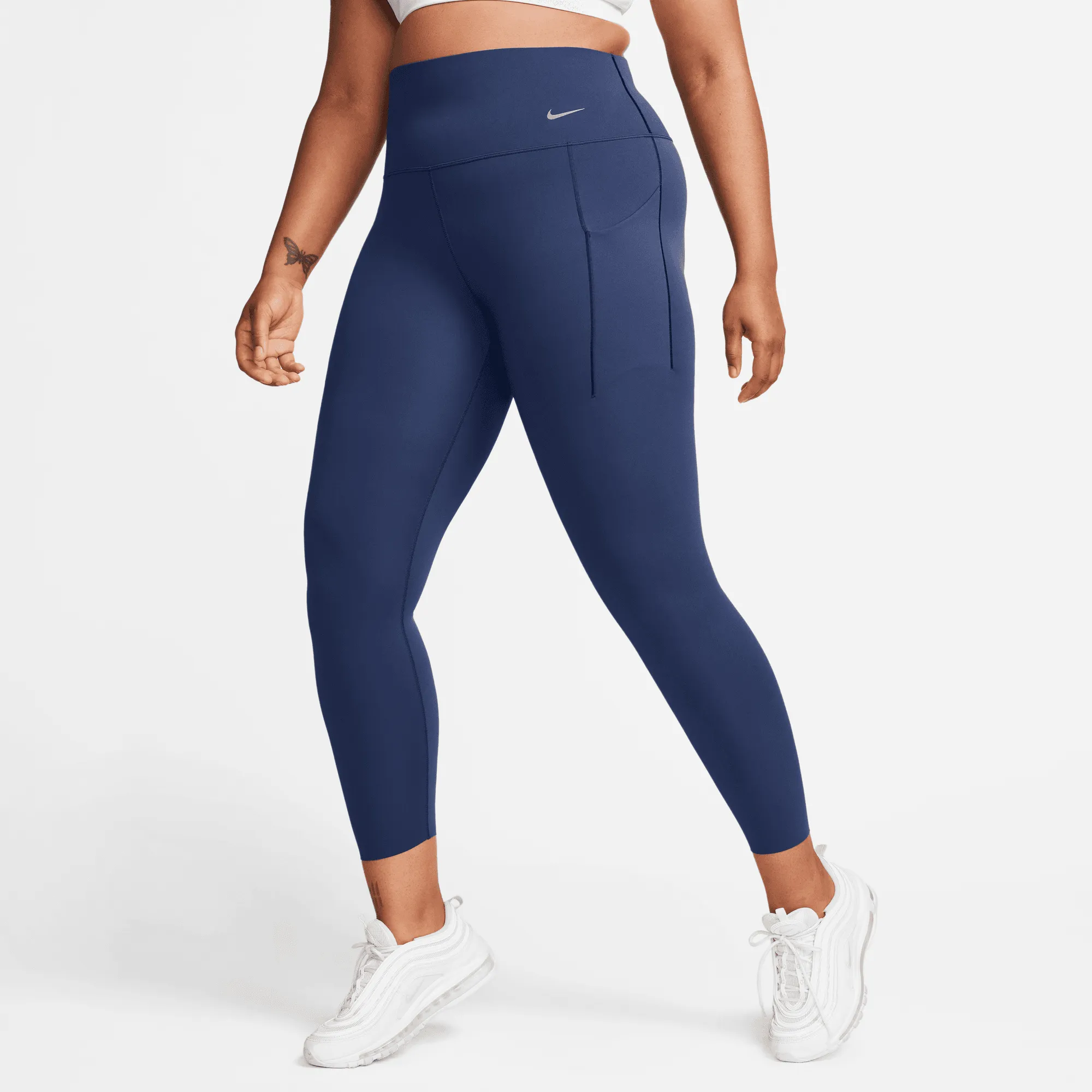 Women's Universa Medium-Support High-Waisted 7/8 Leggings (410 - Midnight Navy/Black) Eco Wear