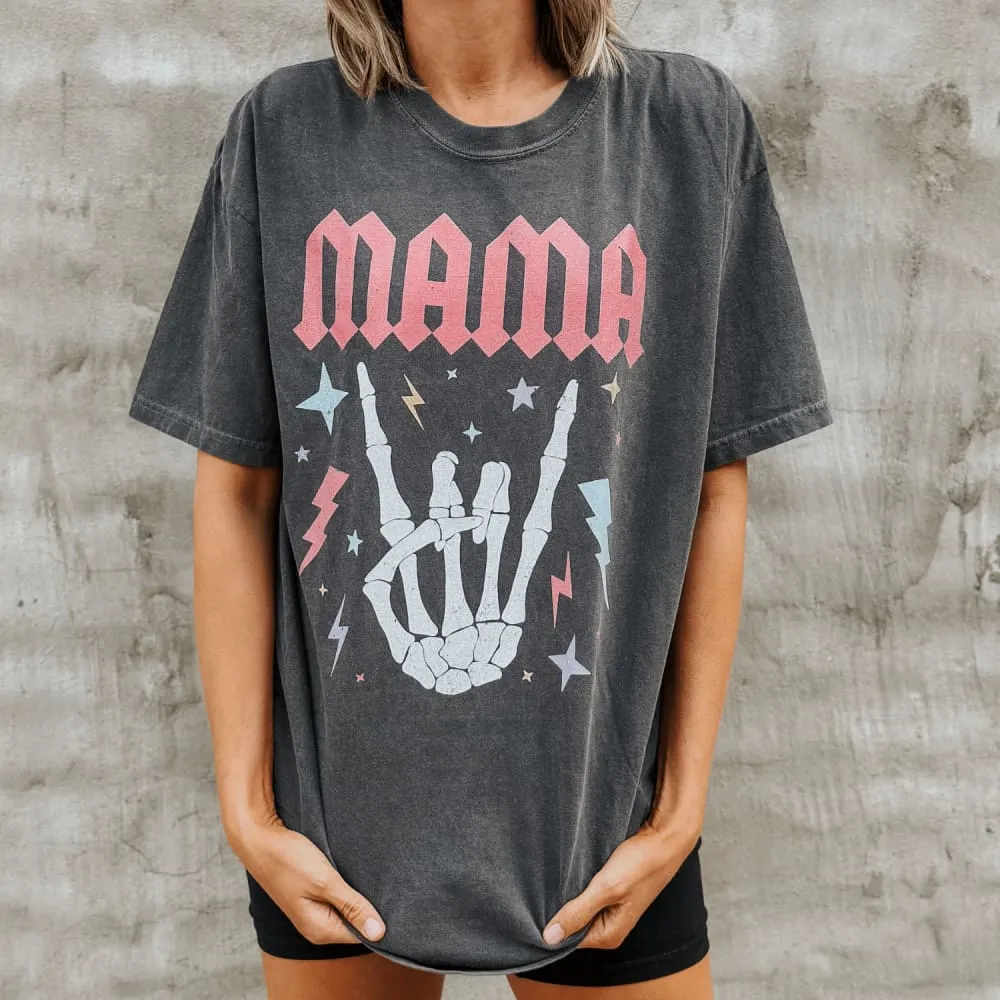 Smart Layer Vintage Look Skeleton Mama Tee
