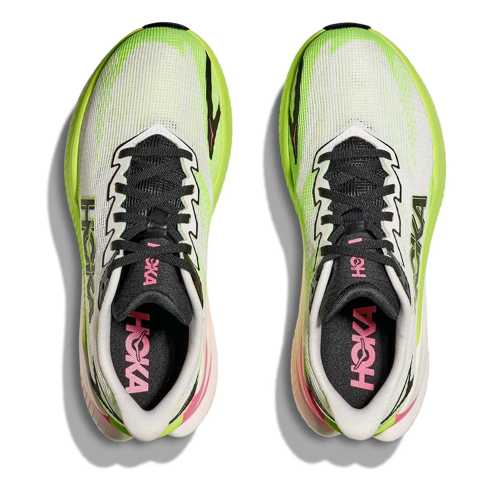 Women's Mach X 3 Running Shoes White / Neon Lime Compression Molded Frame