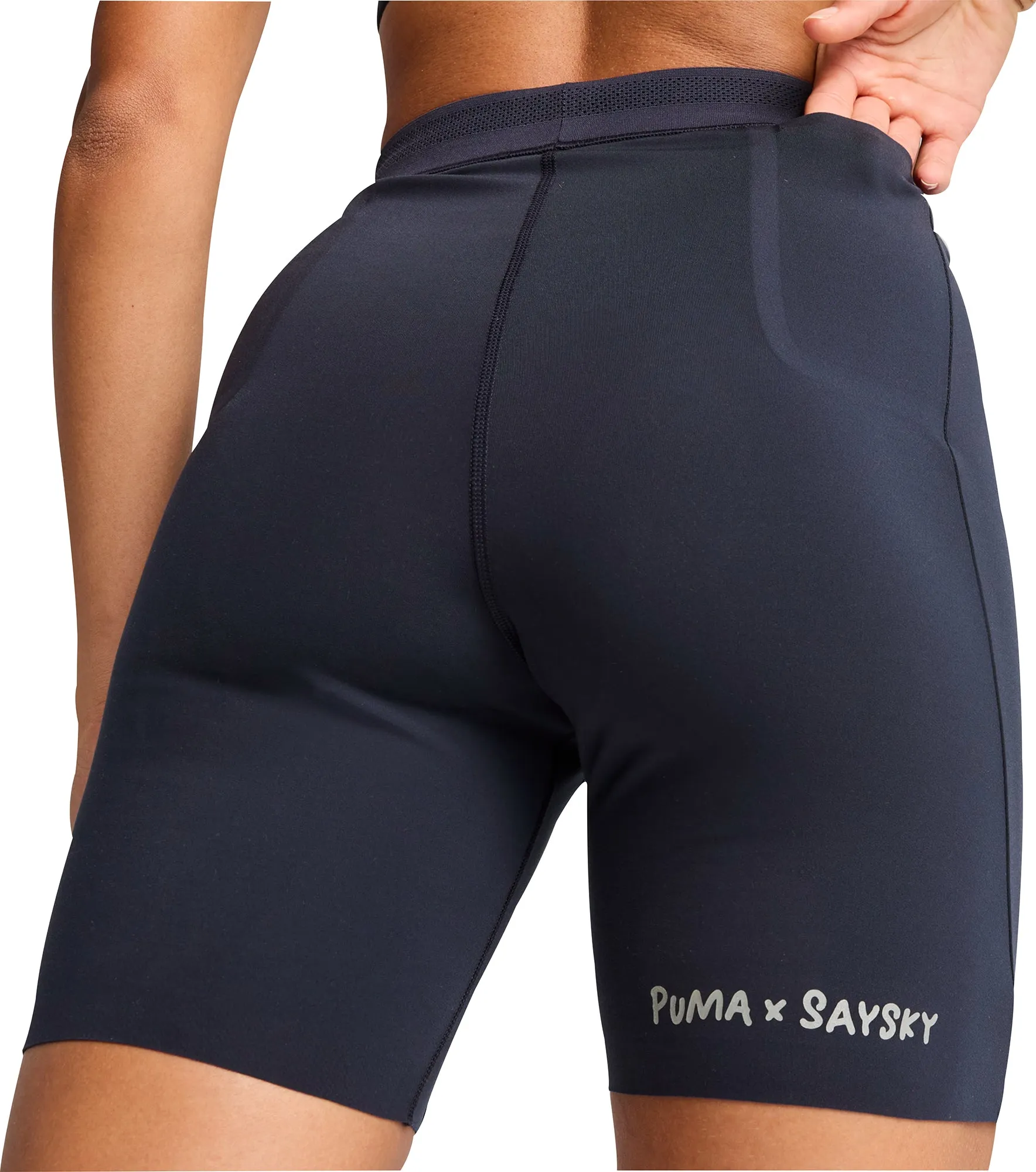 Puma X SAYSKY 7 Inch Womens Short Running Tights - Blue snowboard clothing