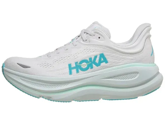Hoka | Bondi 9 | Women's | Frost/Cielo Blue Traction Sole aesthetic - design shoes