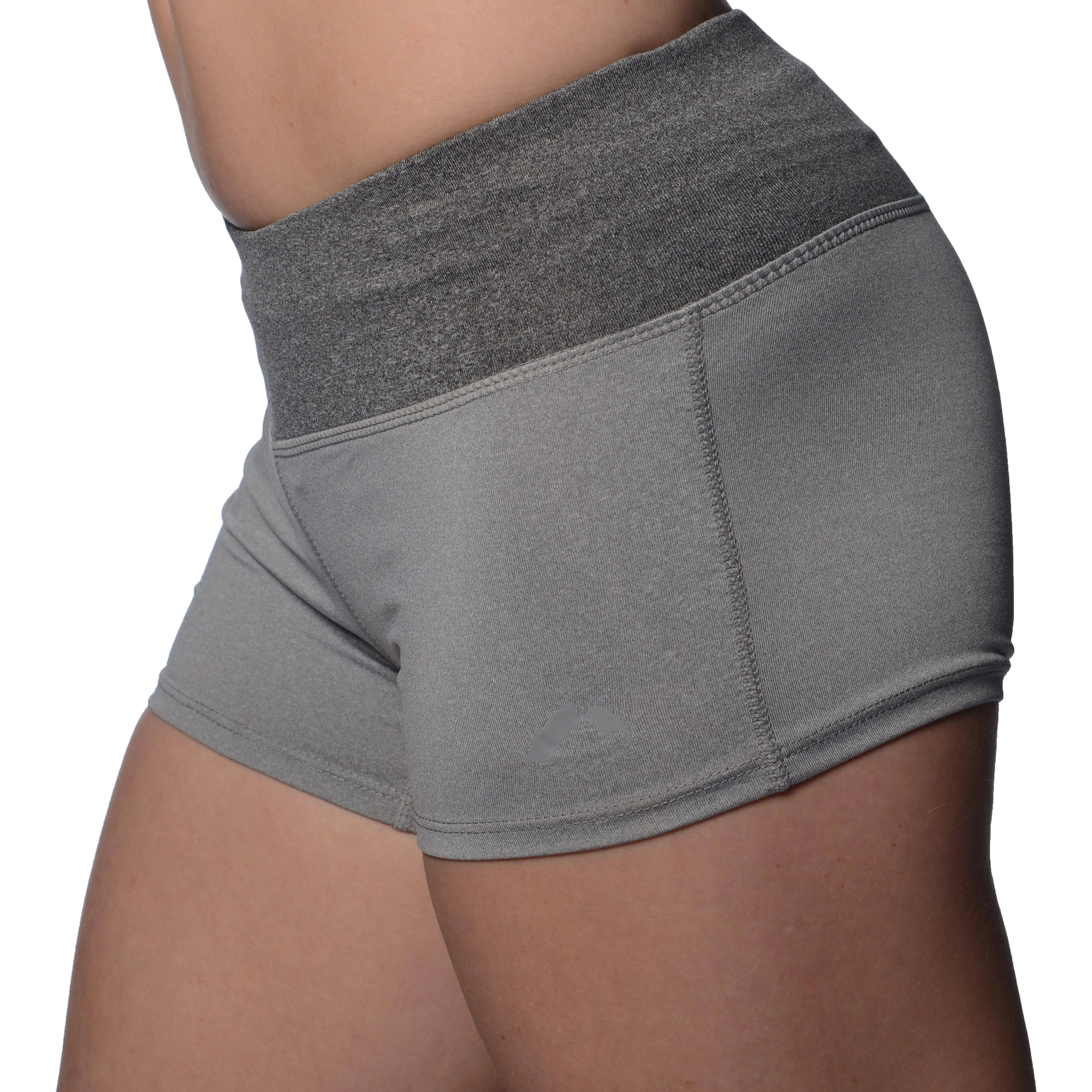 Office Wear More Mile Marl 3 Inch Womens Running Shorts - Grey