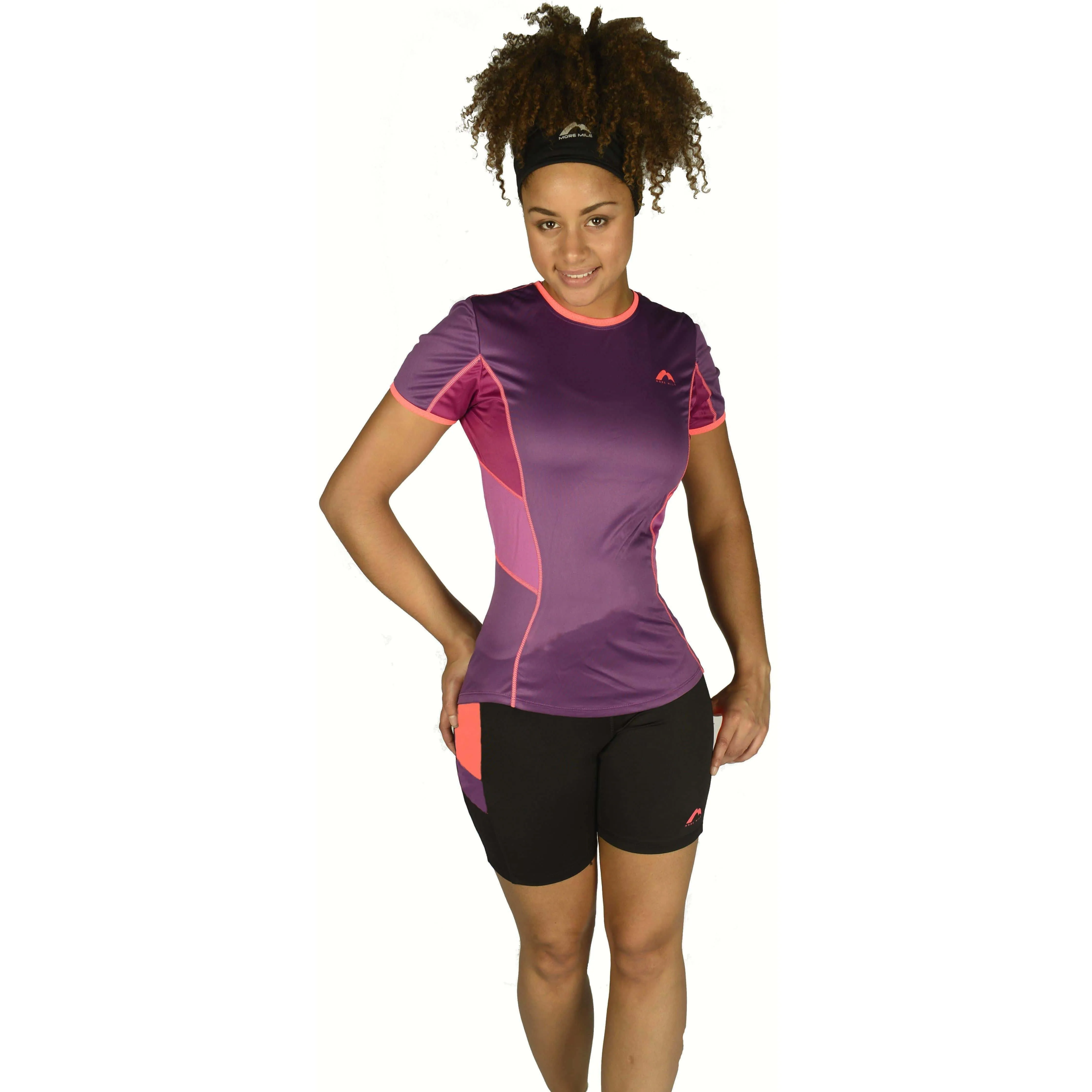 More Mile More-Tech Womens Short Running Tights - Black Hot Weather