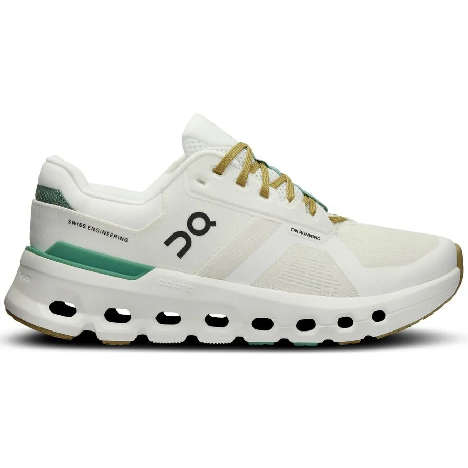 On Women's Cloudrunner 2 Running Shoes White / Green running for team goals Road Running