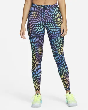 FlexibleCollar Women's Run Division Mid-Rise Leggings (010 - Black/Black)