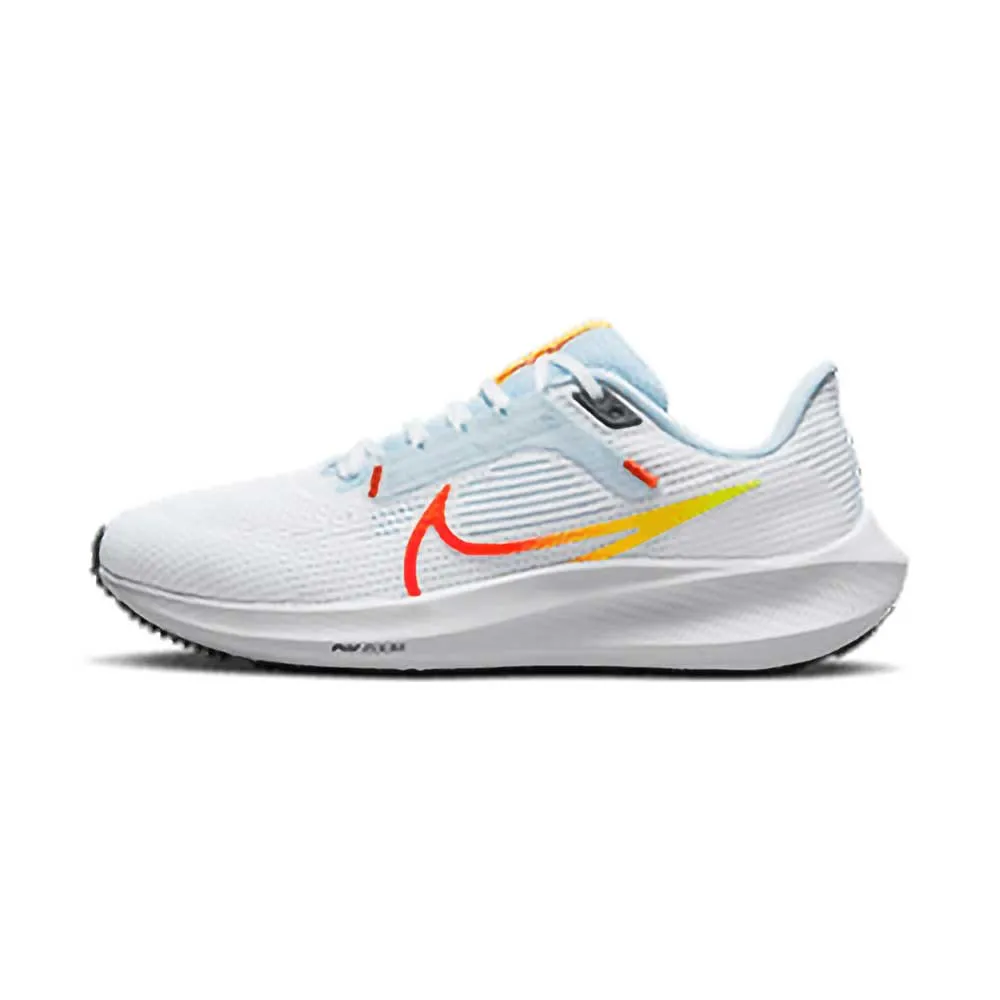 Outdoor Adventure Moisture Control Footbed Women's Air Zoom Pegasus 40 Running Shoe- White/Picante Red/Tint Blue- Regular (B)
