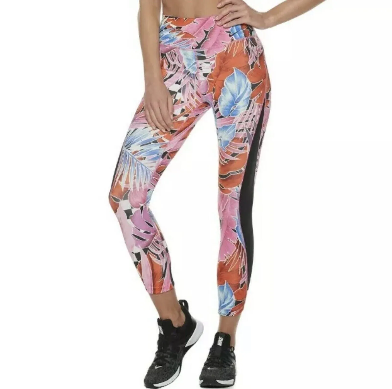 Women's One Dri-Fit Cropped Leggings (686 - Floral Hawaiian) Layering Piece Casual Fit