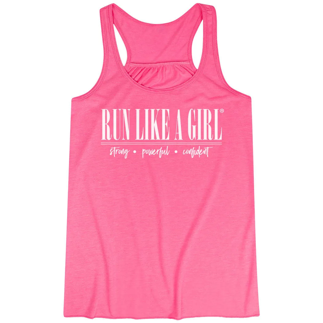 Breathable fabric Flowy Racerback Tank Top - Run Like A Girl?