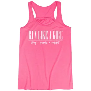 Breathable fabric Flowy Racerback Tank Top - Run Like A Girl?