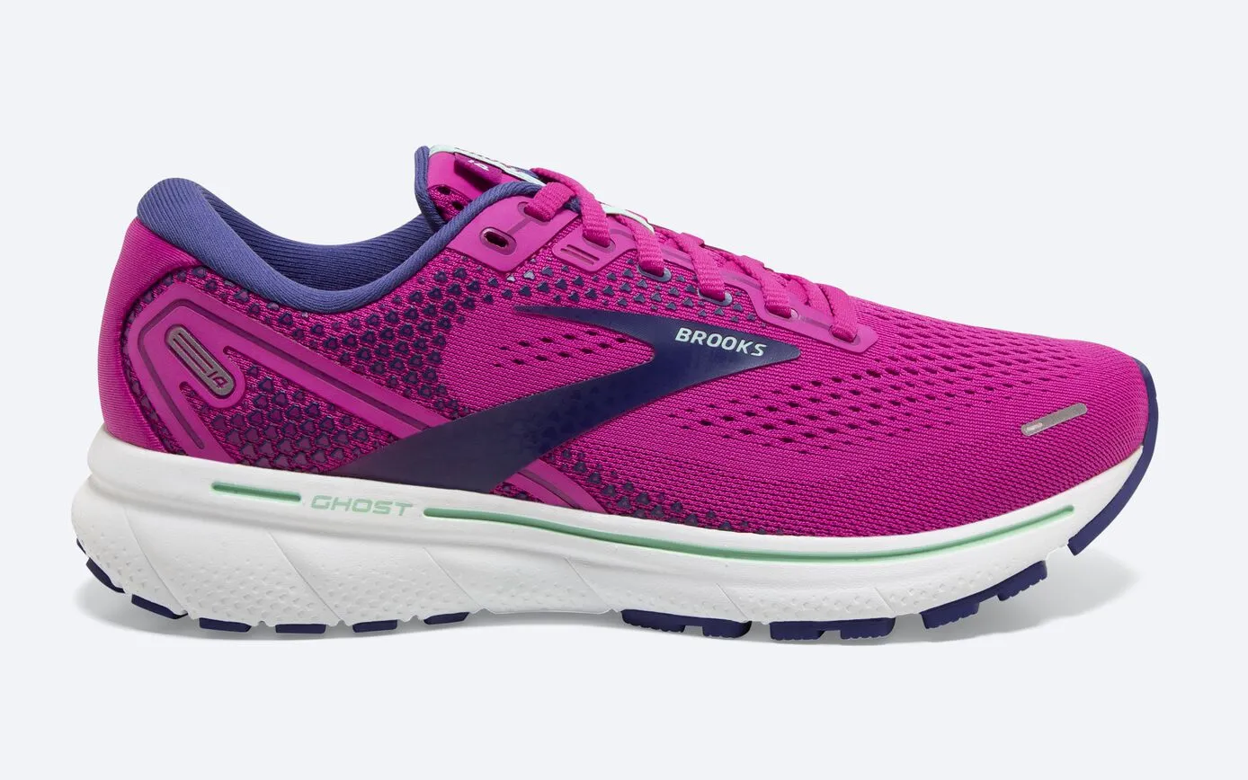 Brooks | Ghost 14 | Women's | Fuschia/Yucca/Navy combination shoes indoor - outdoor