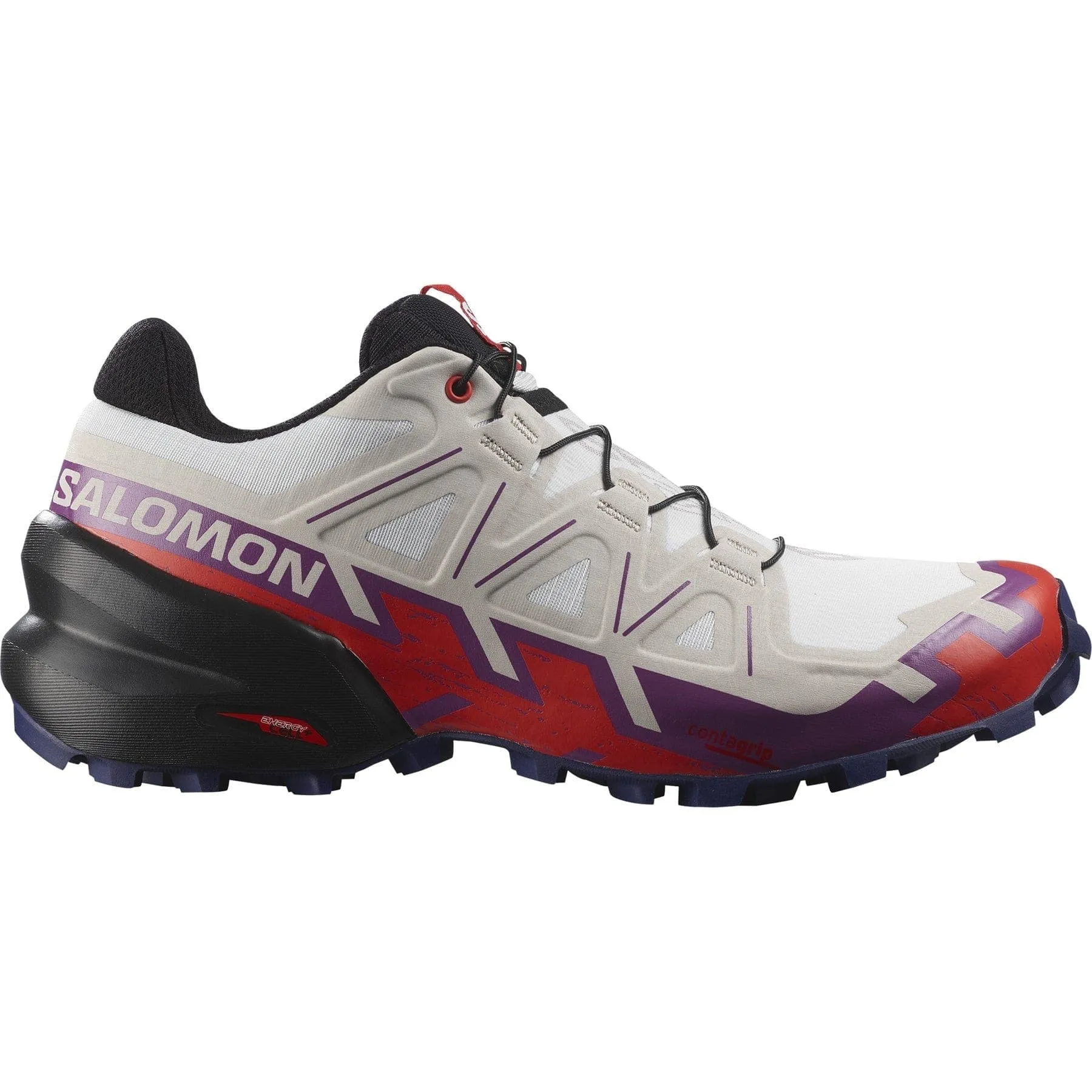Salomon Speedcross 6 (Womens) - White/Sparkling Grape/Fiery Red Compression Molded Foam