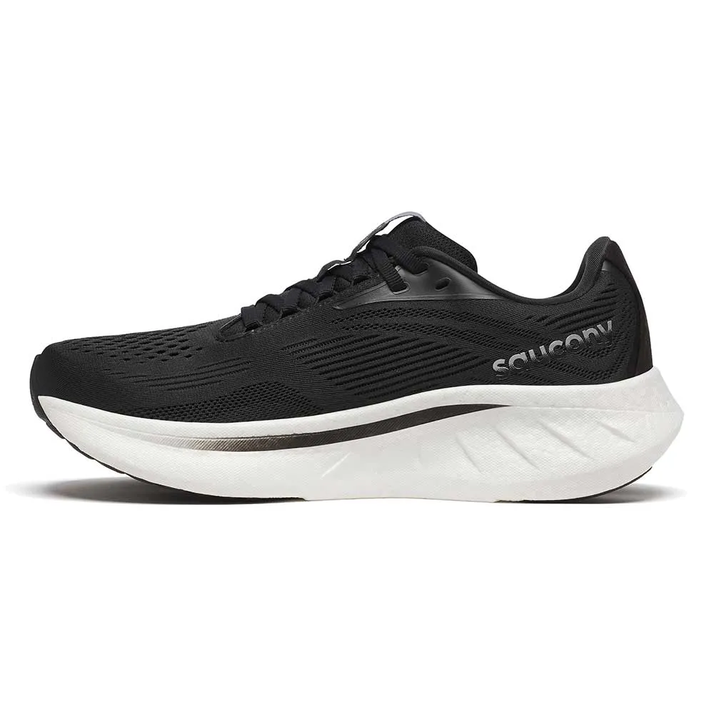 morning runs Women's Ride 18 Running Shoe - Black/White - Regular (B)