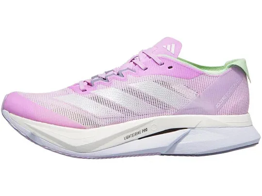 Adidas | Adizero Boston 12 | Women's | Bliss Lilac/Zero Met/Semi Green Spark Gapless Stride Transition