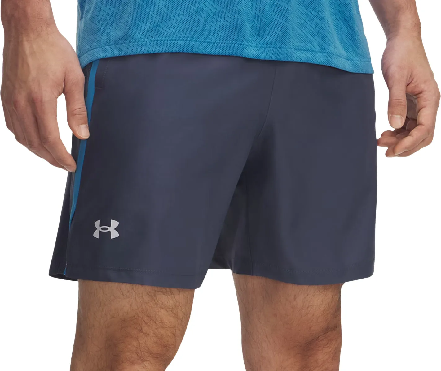 All Day Flex Fit Under Armour Launch 7 Inch Mens Running Shorts - Grey