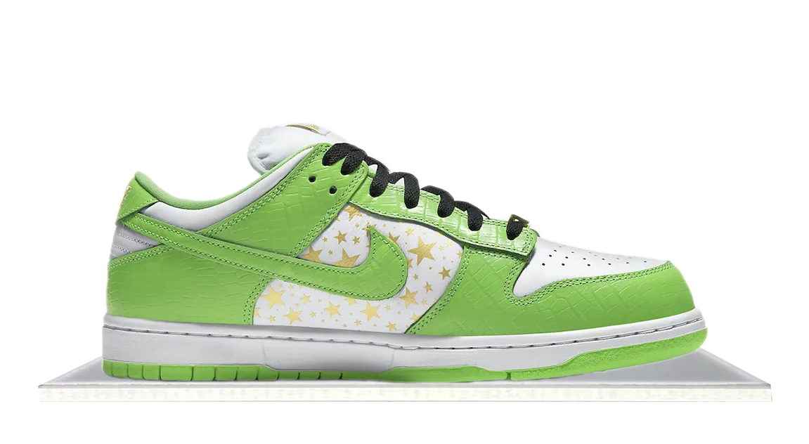 Supportive Cushion SB Dunk Low Supreme Stars Green