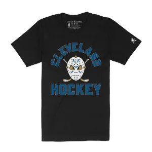Sport Flex Fit Cleveland Hockey Mask - Mens/Unisex Crew T-Shirt