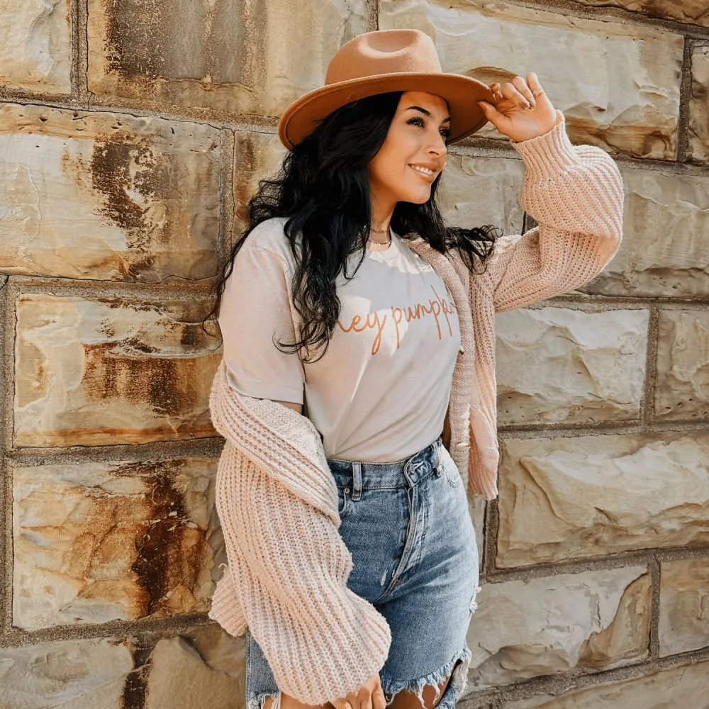 Smooth Neckline Outdoor Trend Look Hey Pumpkin Tee