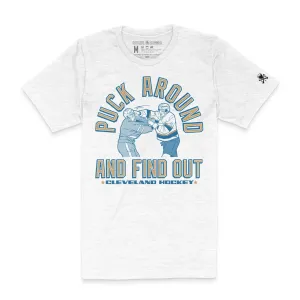 Compact Stitch Pattern Puck Around And Find Out - Mens/Unisex Crew T-Shirt