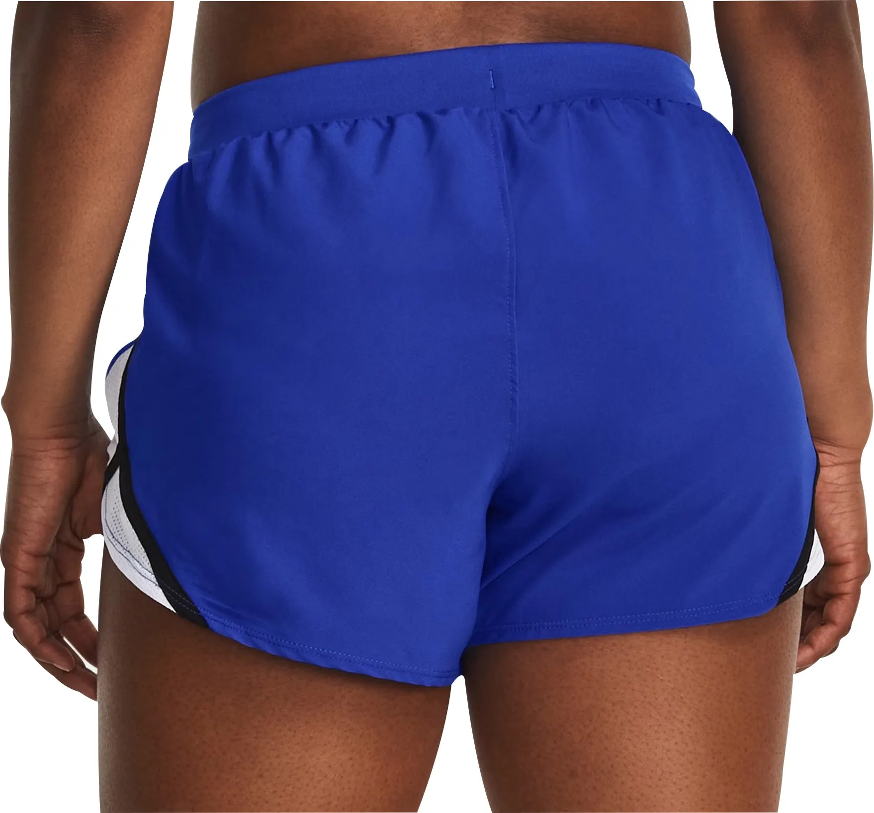Under Armour Fly By 2.0 Womens Running Shorts - Blue Silicone Gripper Strips Functional Waist