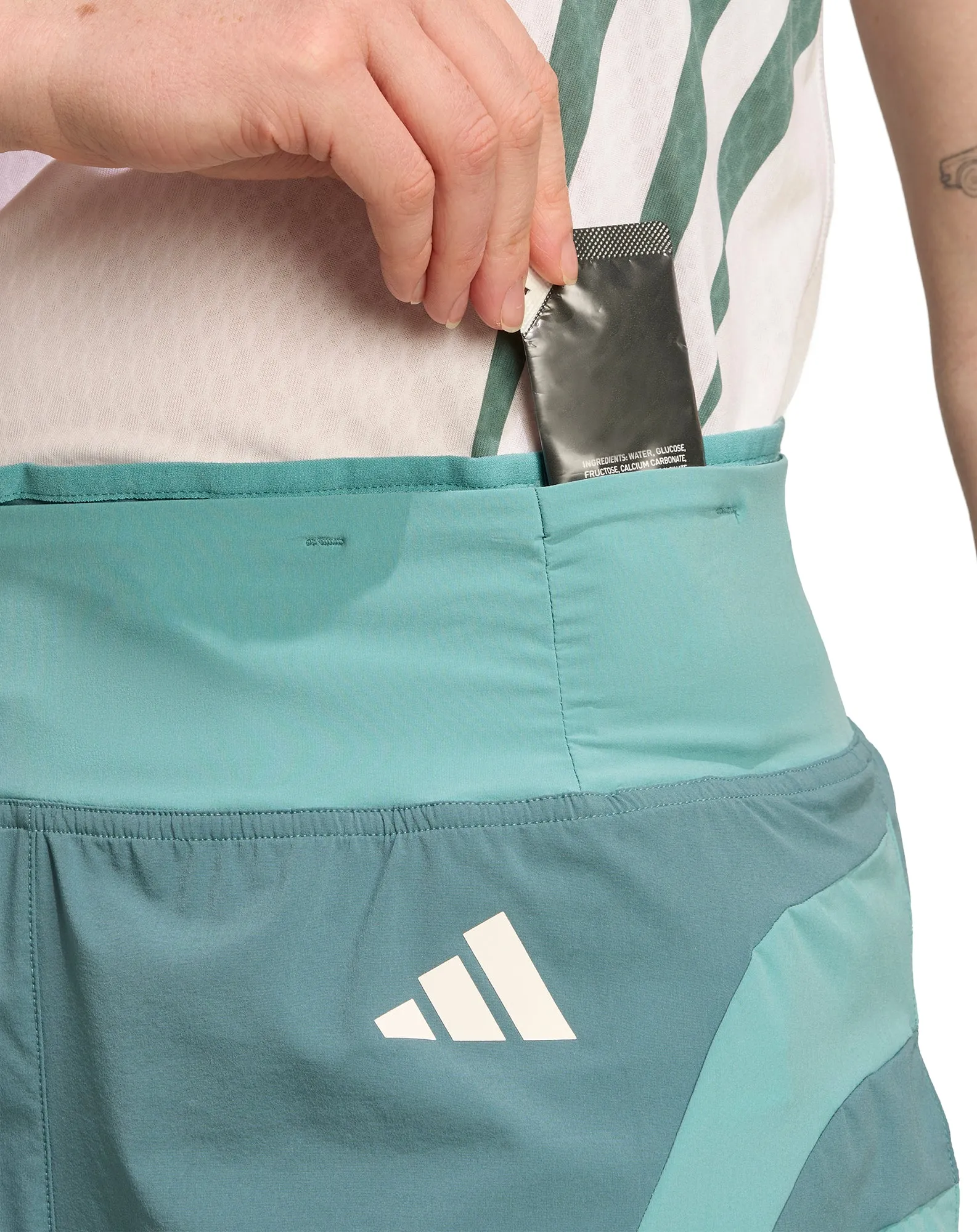 adidas Adizero Archive Gel 3 Inch Womens Running Shorts - Green Lounge Ready