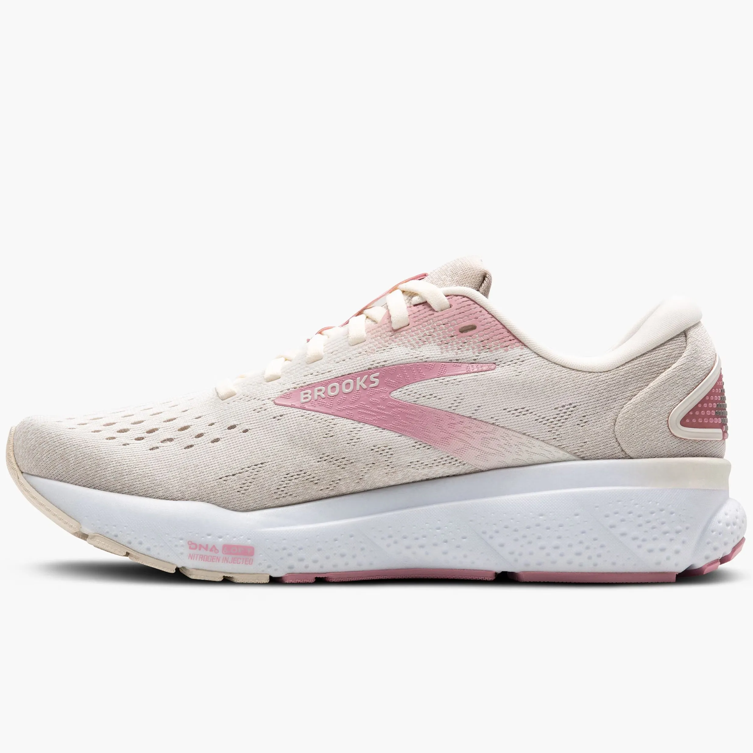 Brooks Women's Ghost 16 Running Shoes Coconut / Zephyr / White Heart Rate Monitoring