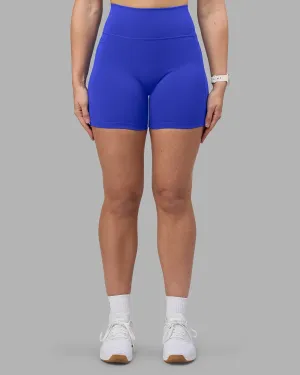 Double Layer Maternity Wear Fusion Ultra High-Rise 6" Short Pockets - Power Cobalt