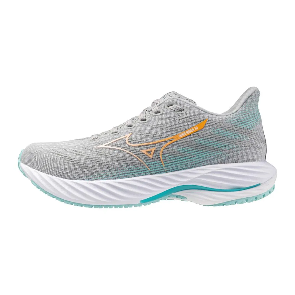 Vegan Material Women's Wave Rider 28 Running Shoe - Harbor Mist/White - Regular (B)