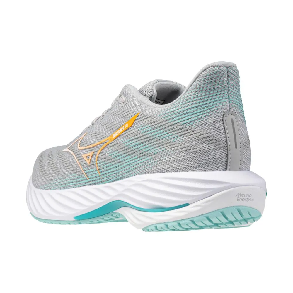 Women's Wave Rider 28 Running Shoe - Harbor Mist/White - Regular (B) Knit Cage