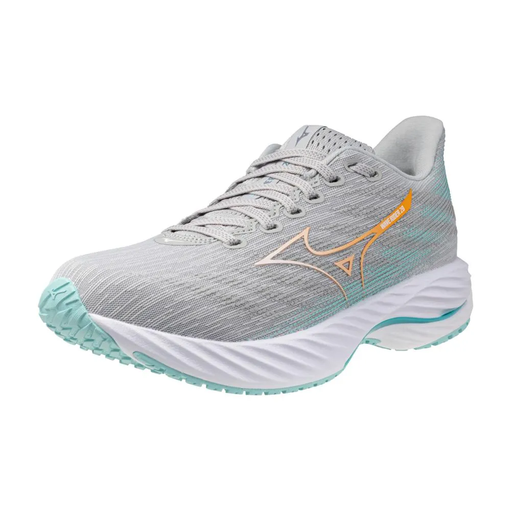 Women's Wave Rider 28 Running Shoe - Harbor Mist/White - Regular (B) high - rebound shoes Rebound Boost