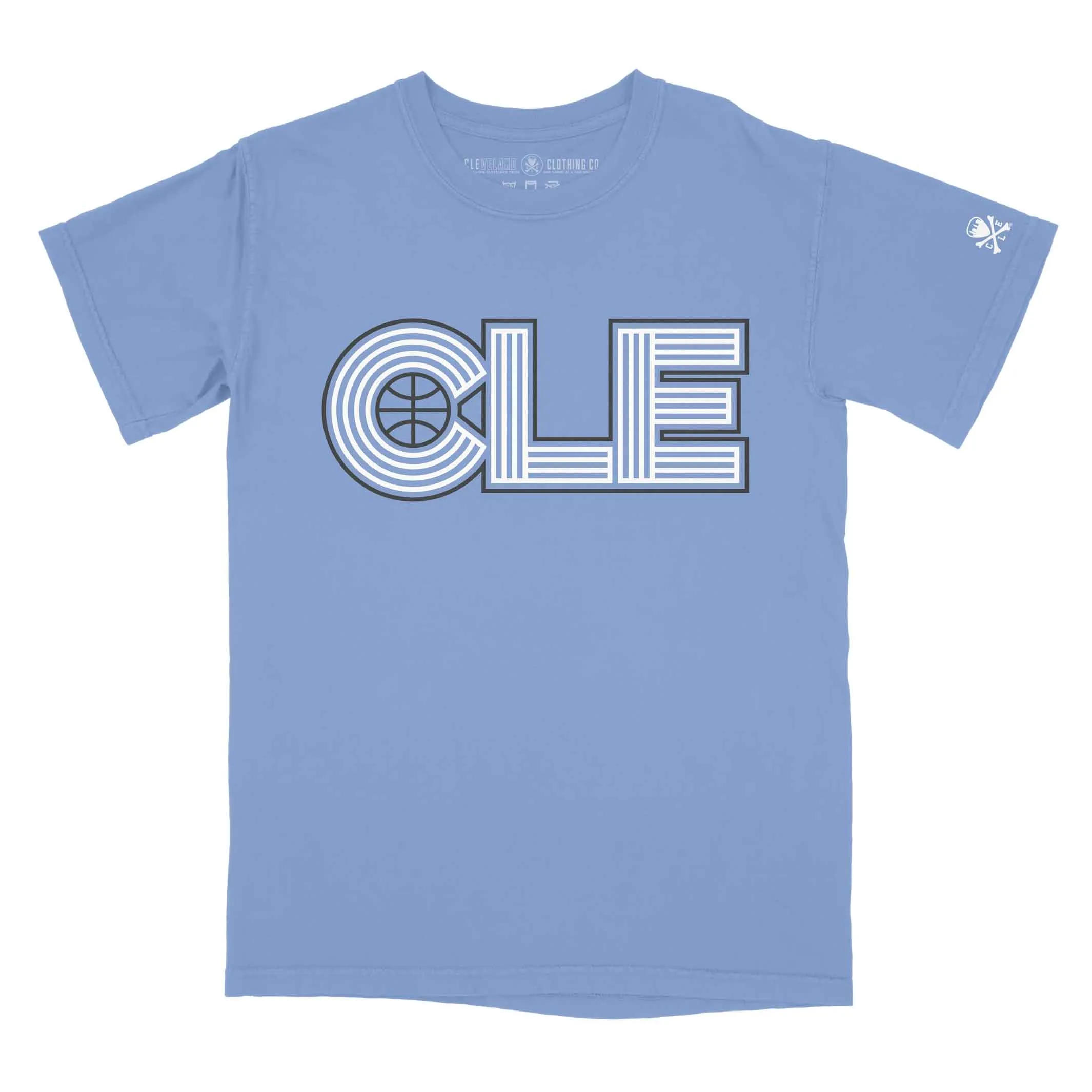 Active Comfort CLE Basketball City - Mens/Unisex Crew T-Shirt - Light Blue