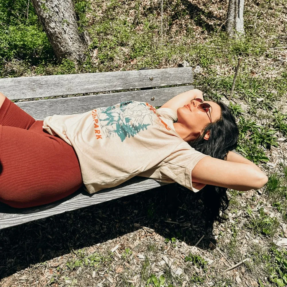 Curved Hem Effortless Style Yellowstone National Park Tee