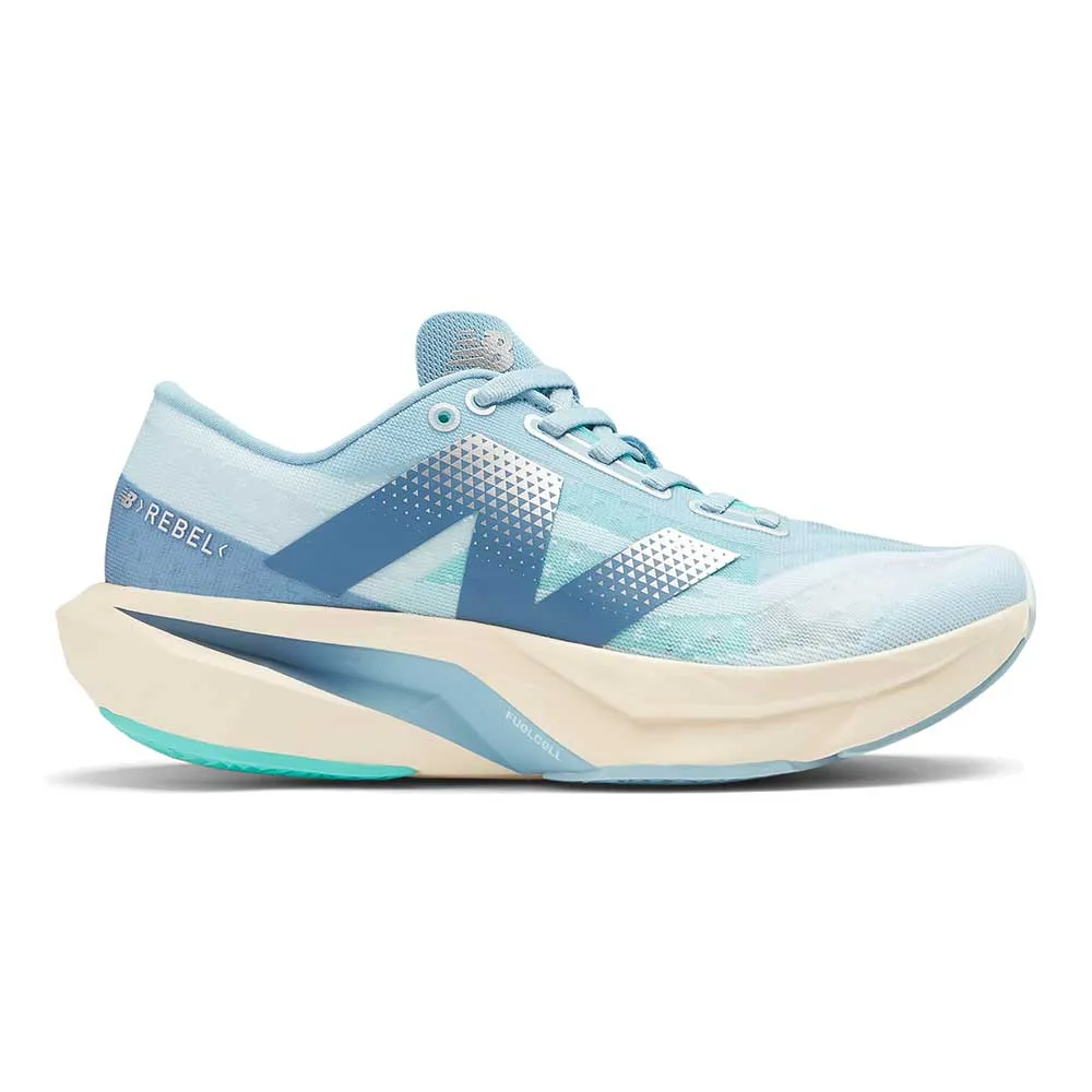 marathons Women's FuelCell Rebel v4 Running Shoe - Quarry Blue/Chrome Blue - Wide (D)