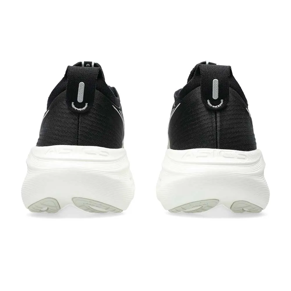 Women's Gel-Nimbus 27 Running Shoe - Black/Lake Grey - Wide (D) Laser Cut Details