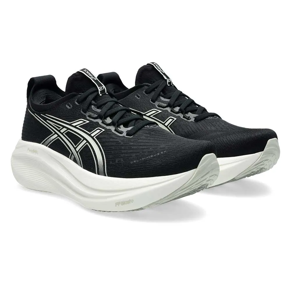 Advanced Flexibility sports innovation Women's Gel-Nimbus 27 Running Shoe - Black/Lake Grey - Wide (D)
