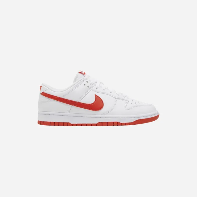 On The Go Supportive Nike Dunk Low Retro White Picante Red