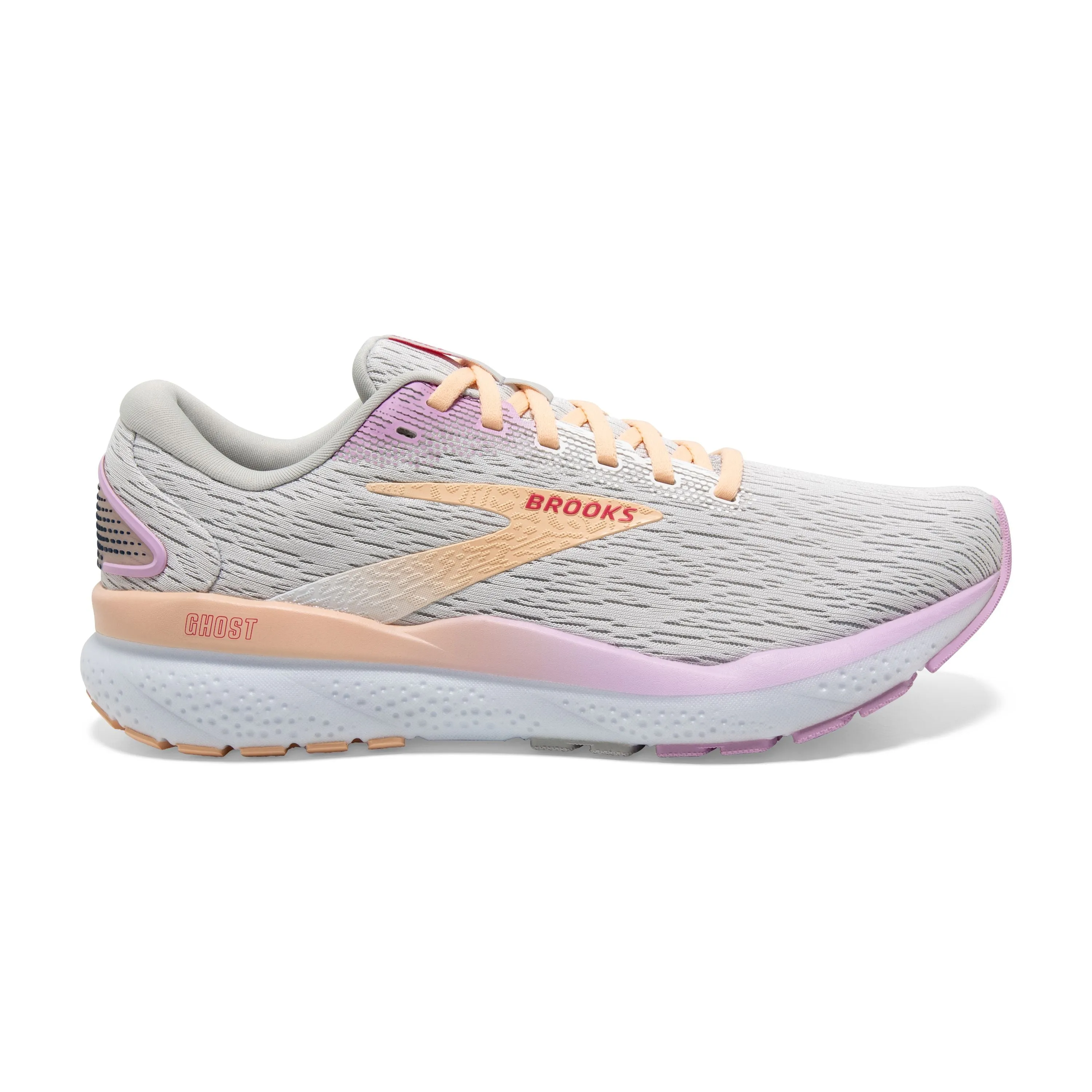 Walking Friendly Brooks | Ghost 16 | Women's | White/Grey/Orchid