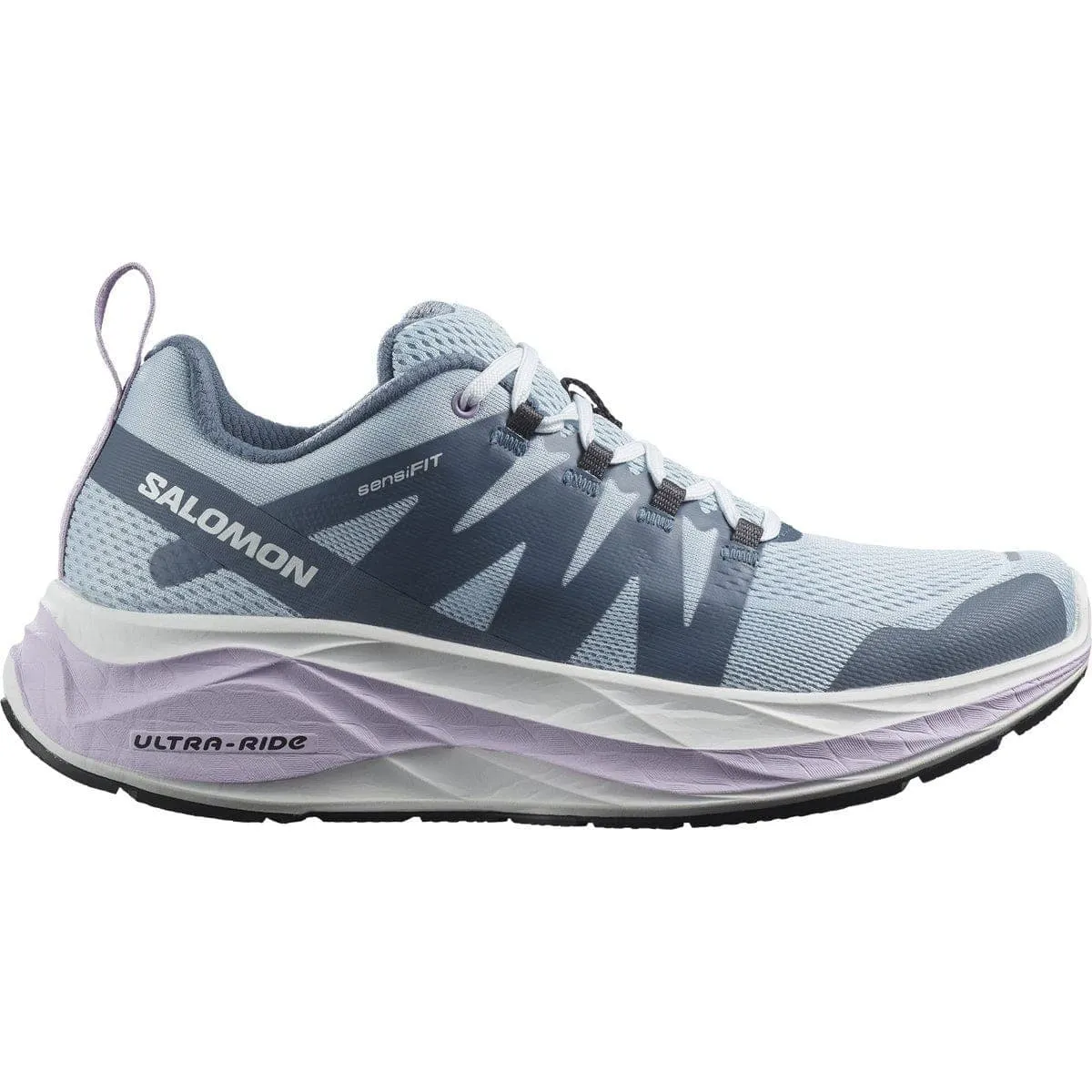 solo running shoe usability Salomon Glide Max (Womens) - Angel Falls/White/Orchid Bloom