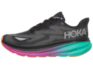 Micro Groove Flex Zones Hoka | Clifton 9 GTX | Women's | Black/Electric Aqua
