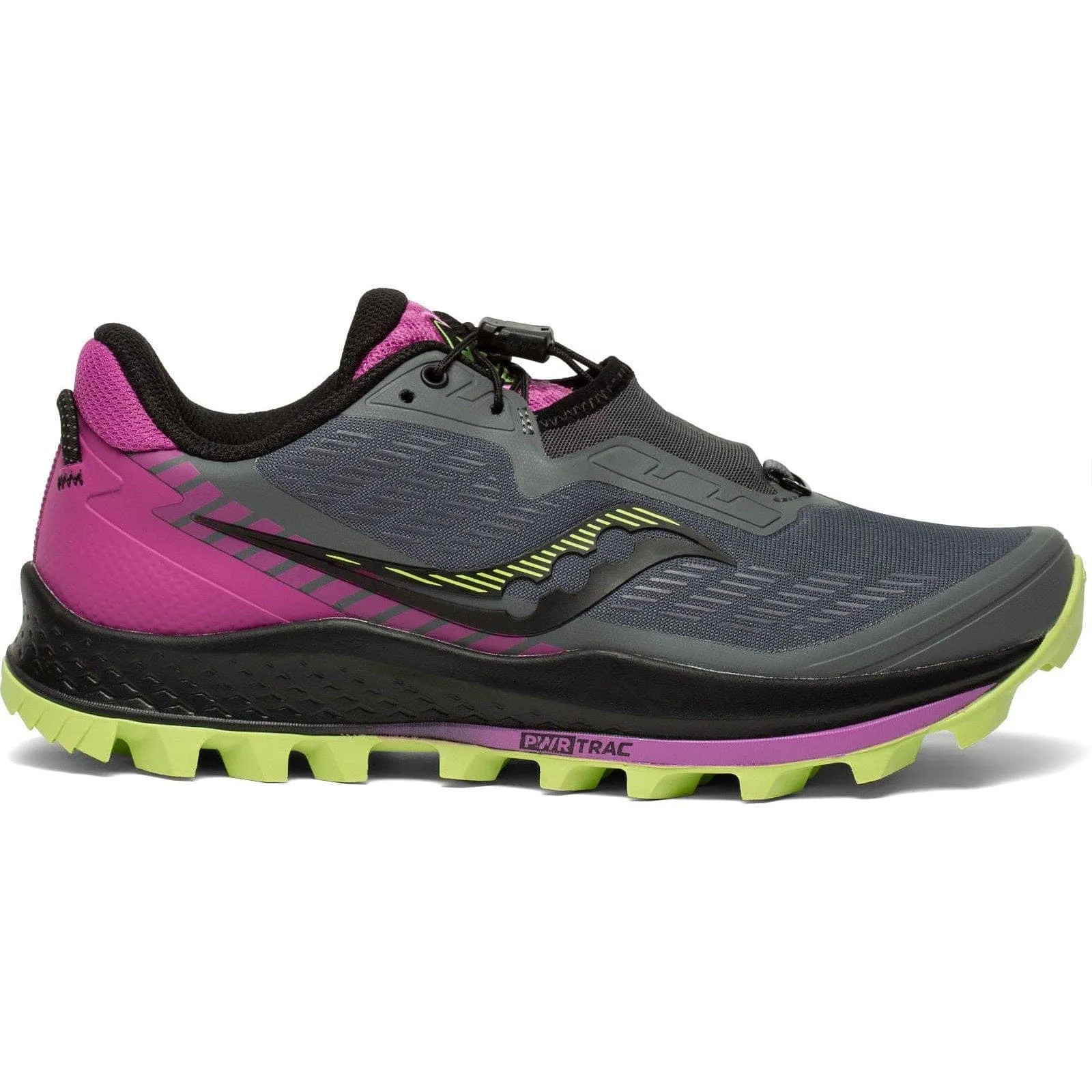 Saucony Peregrine 11 ST (Women's) - Shadow/Raz/Lime ventilation channels