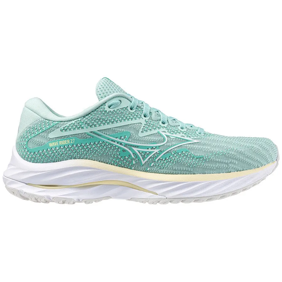 Mizuno Wave Rider 27 (Womens) - Eggshell Blue/White/Anise Flow powerful - running