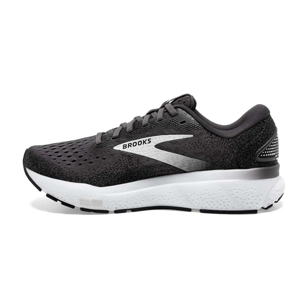 easy - to - clean upper shoes Breathable Upper Women's Ghost 16 Running Shoe - Black/Grey/White - Regular (B)