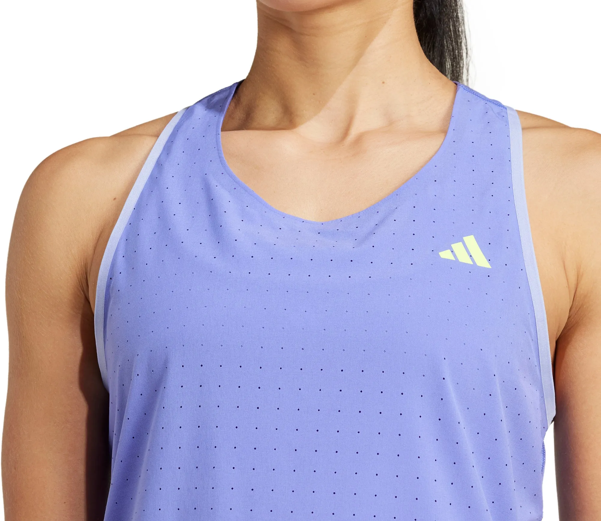 adidas Adizero Womens Running Vest Tank Top - Blue Ornamental