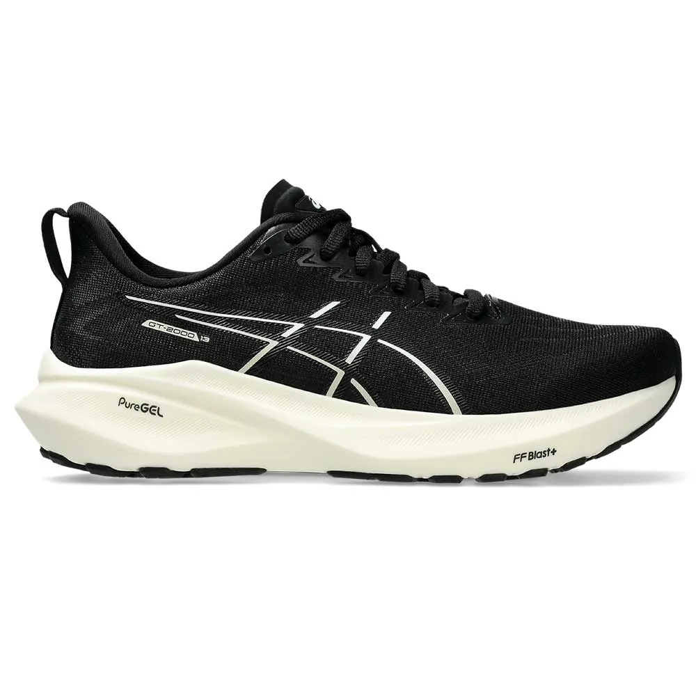 Women's GT-2000 13 Running Shoe - Black/White - Wide (D) long - distance shoes