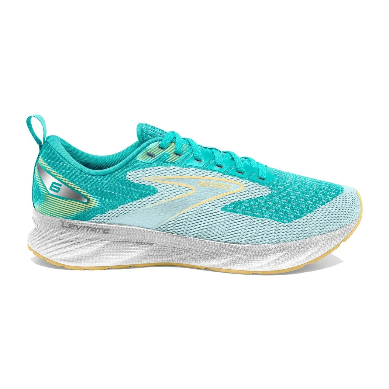 Brooks Levitate 6 (Women's) - Aruba Blue/Yellow Gait Optimized Sole