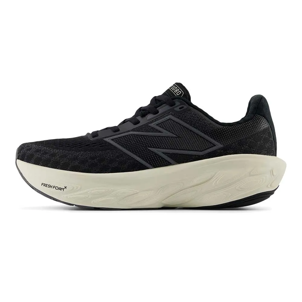 Women's Fresh Foam X 1080 v14 Running Shoe - Black/Phantom - Wide (D) thick - sole shoes Lightweight Cushioning Technology