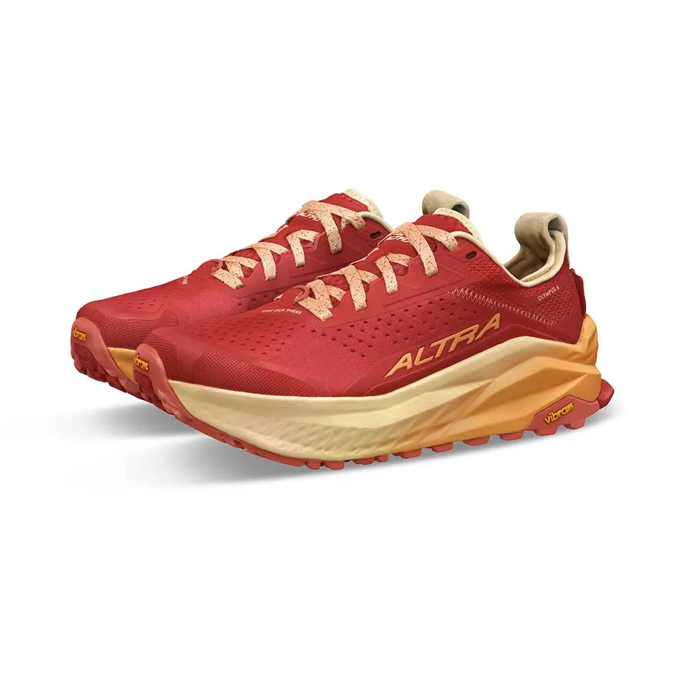 Women's Olympus 6 Trail Running Shoe - Red/Orange - Regular (B) kids' post - run stretch